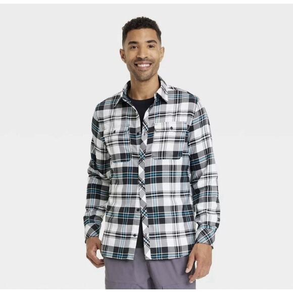 All In Motion Men's Button Up Flannel Shirt Moisture Wicking Quick Drying Size S - Picture 1 of 6